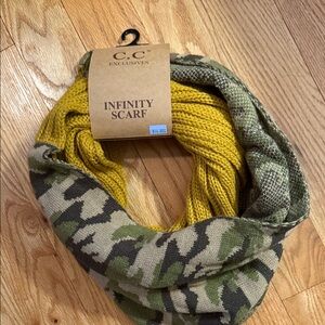C.C Infinity Scarf in Mustard and Green Camo